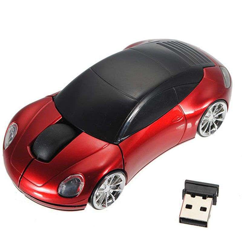 USB 2.4G 1600dpi 3D Optical Wireless Car-Shaped Mouse Royal Blue