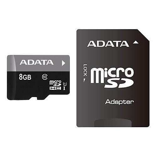 ADATA Premier 8GB microSDHC Flash Card with Adapter - Adata