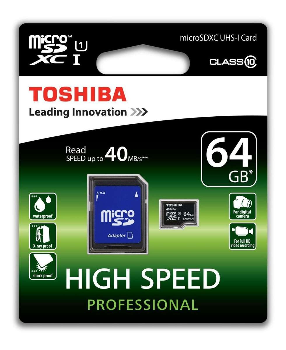 Toshiba 64GB MicroSD UHS Class 10 With Adapter - Toshiba