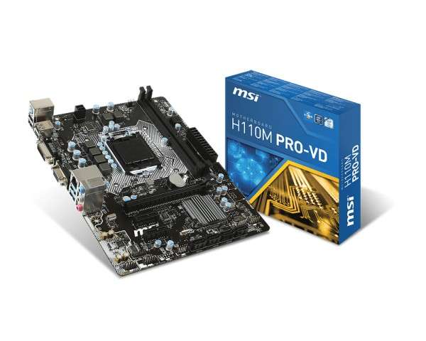 MSI Intel Skylake H110 LGA 1151 DDR4 USB 3.1 Micro ATX Motherboard (H110M Pro-VD) - MSI