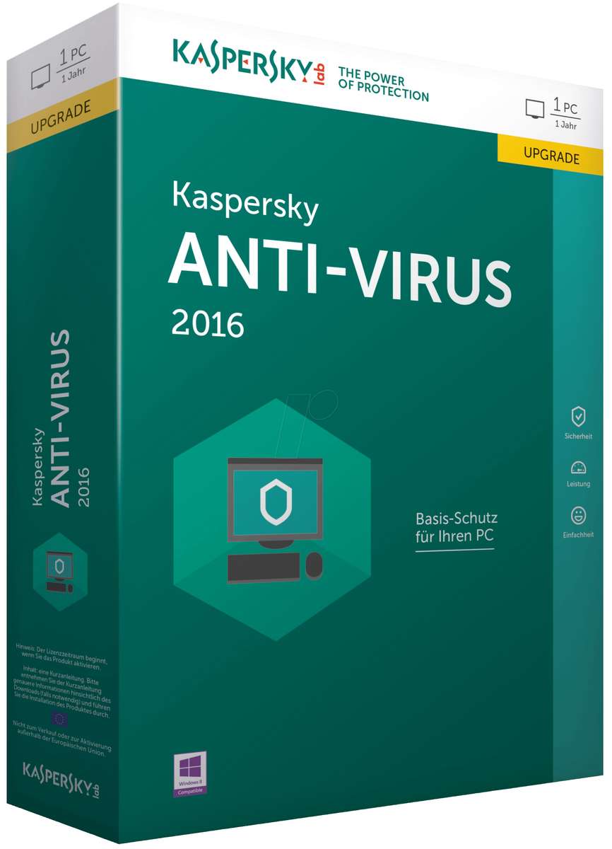 Kaspersky Antivirus 2016 4 User DVD
