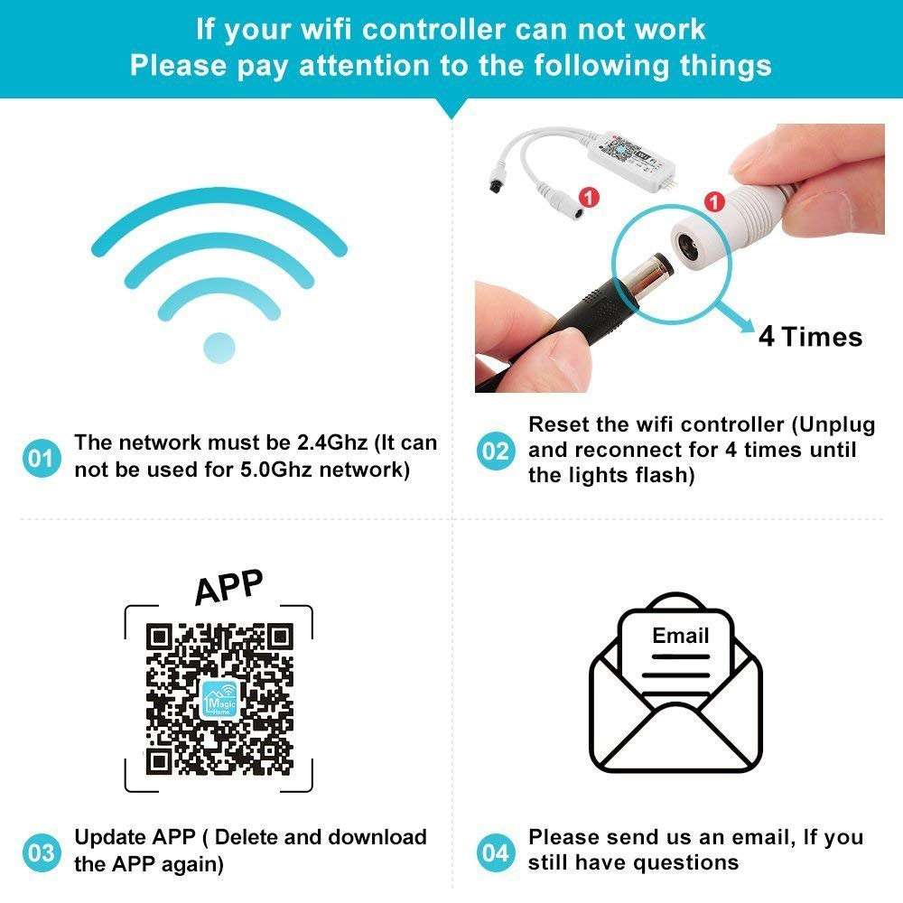 Mini RGBW Wifi LED Controller and Remote - Works with Alexa and Google Home