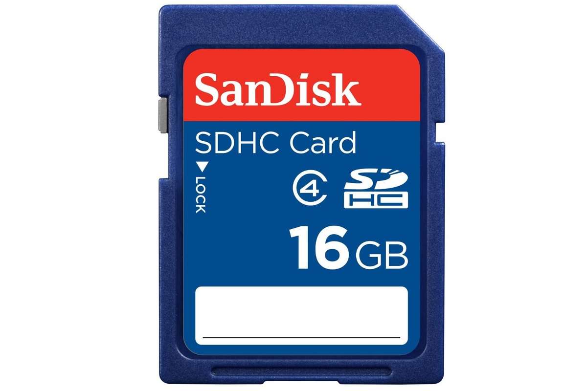 SanDisk SDSDB-016G-B35 16 GB SDHC Class 4 Memory Card - Blue  - SanDisk