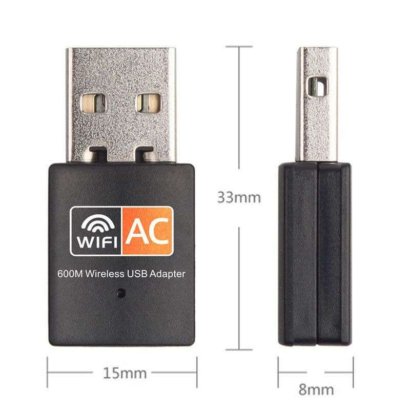 600M High Speed 2.4G / 5G USB Wireless Wifi Receiver Dongle