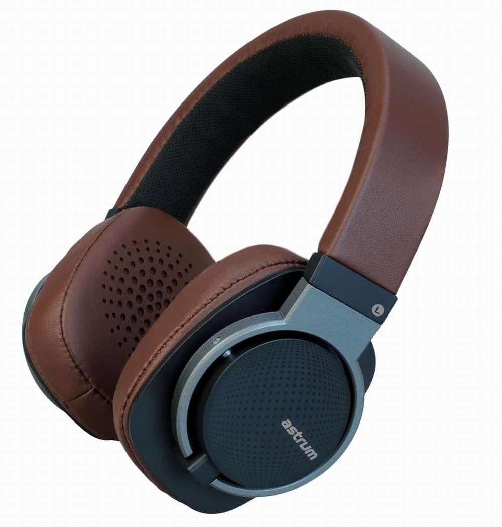 Astrum HS710 Leather Headset 50mm Driver with Mic-Brown A12071-D - Astrum
