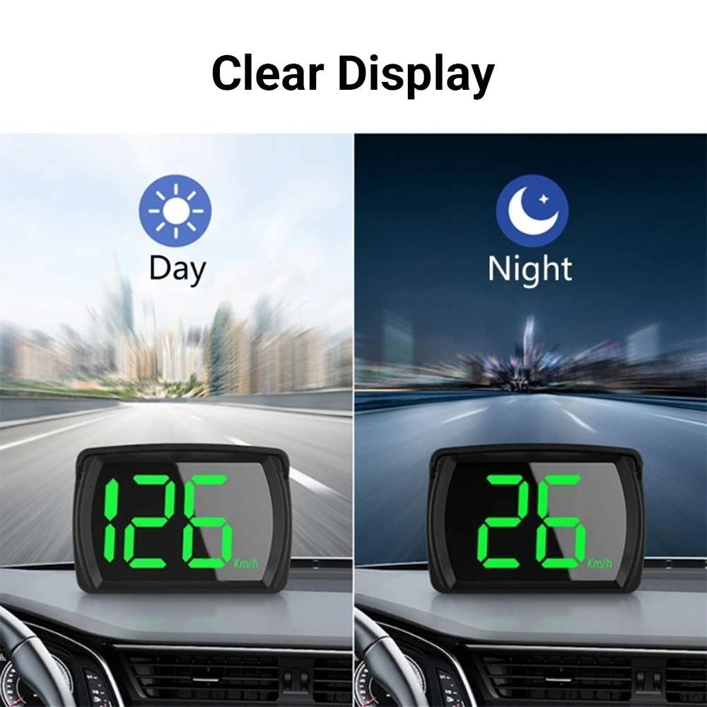 Digital Speedometer Display (GPS) - Black / Green Font