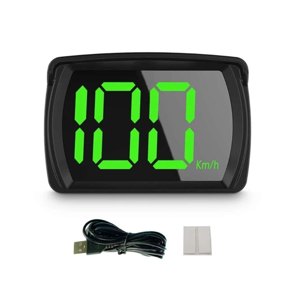 Digital Speedometer Display (GPS) - Black / Green Font