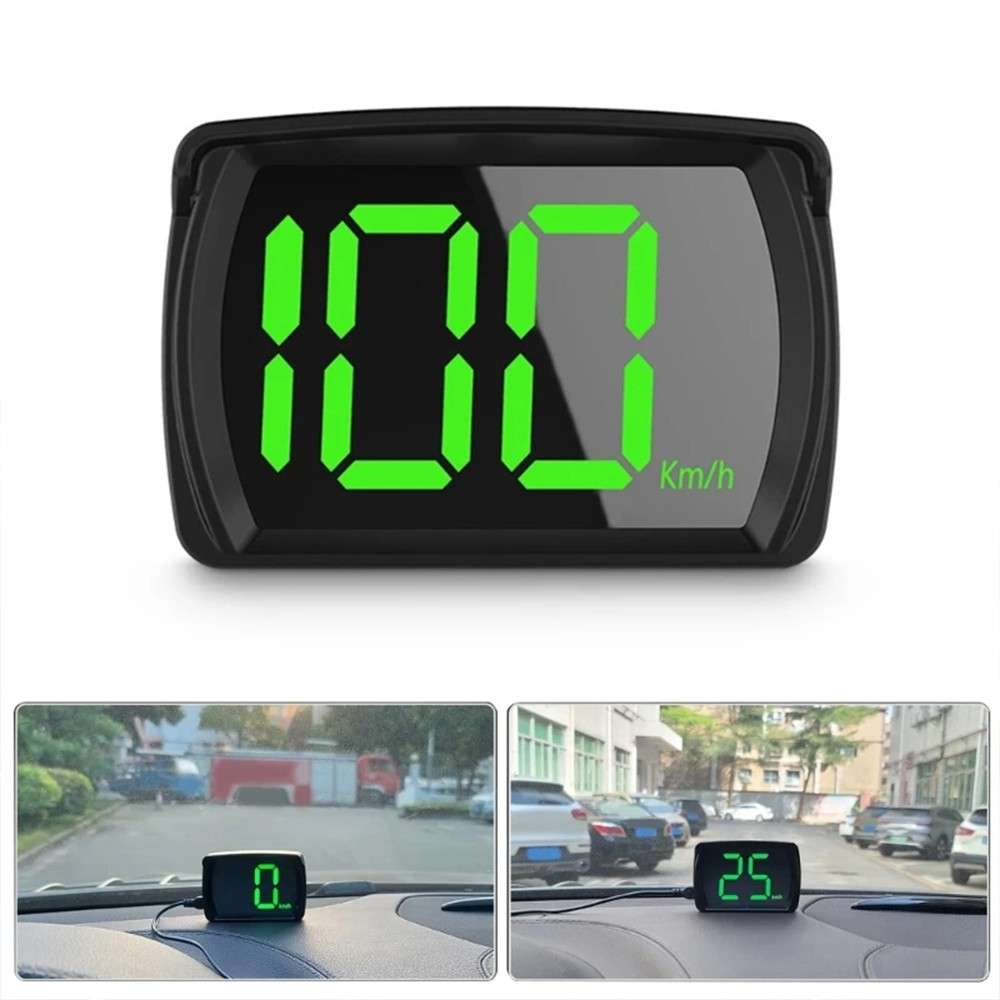 Digital Speedometer Display (GPS) - Black / Green Font