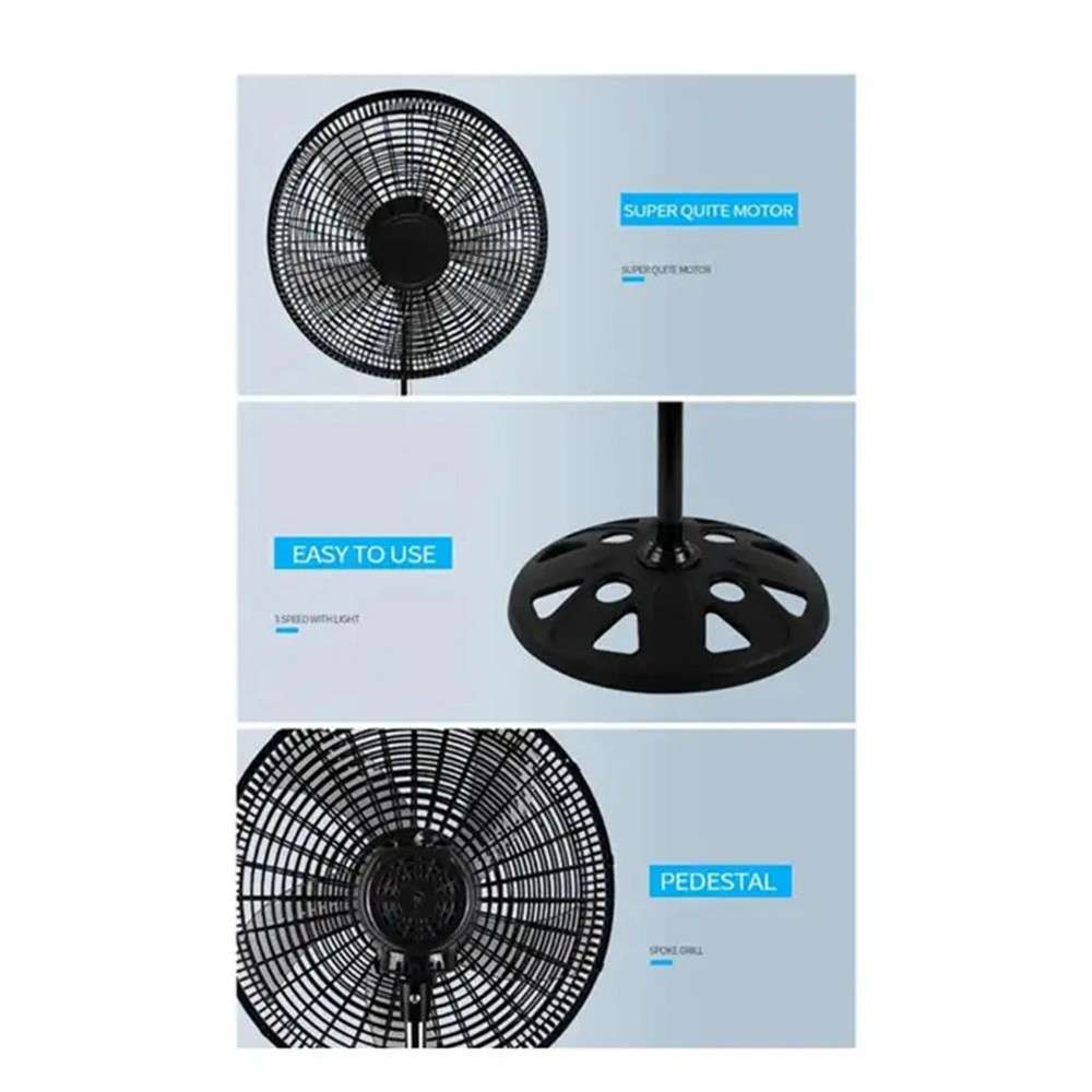 Condere 16-Inch Pedestal Standing Fan  Powerful Airflow- Quiet Motor- Adjustable Cooling
