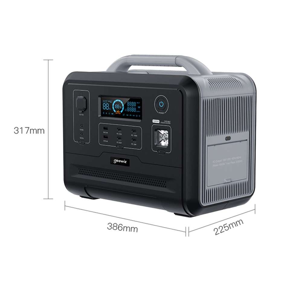 Geewiz 1200W Portable UPS Power Station Kit - 960Wh LIFEPO4 / Pure Sine Wave / 2HR Quick Charge -...