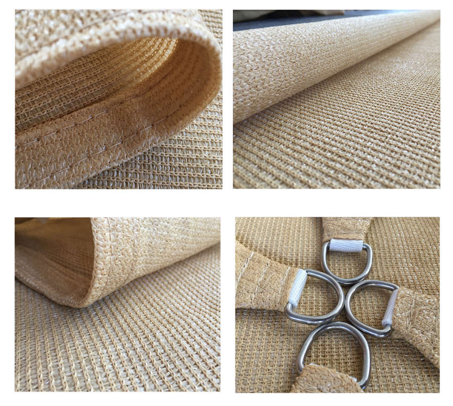 Beige Rectangle Sun Shade Sail 3m x 6m | Outdoor Garden Canopy