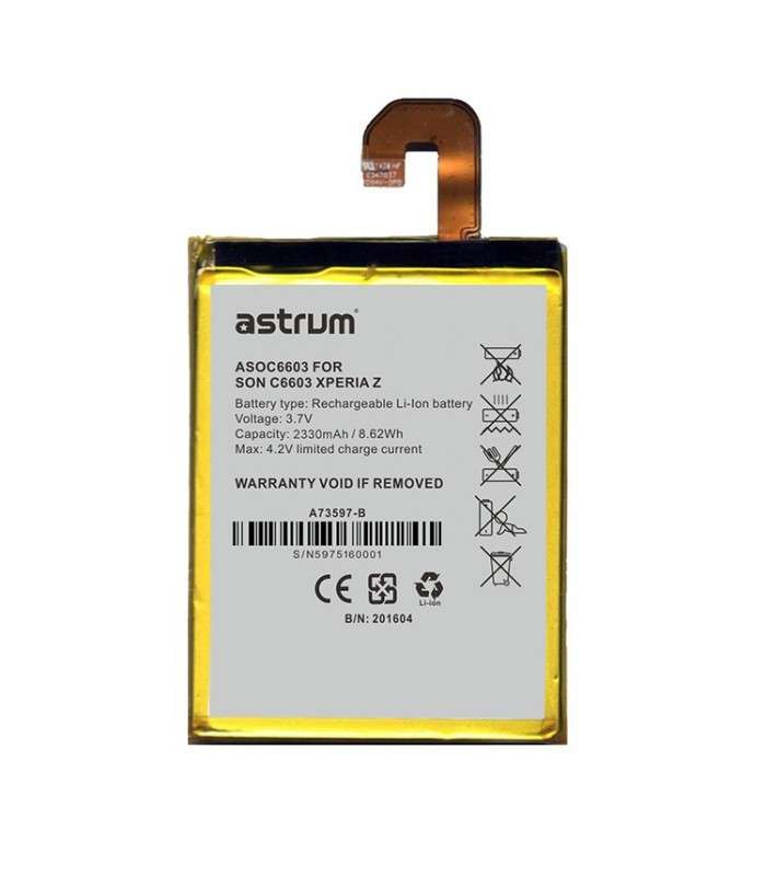Astrum ASOC6603 Replacement Battery for Sony Xperia Z (A73597-B) - Astrum
