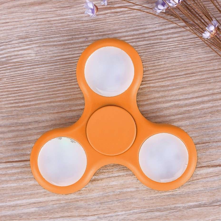 Fidget Hand Spinner - with LED Flashing Lights (Orange)