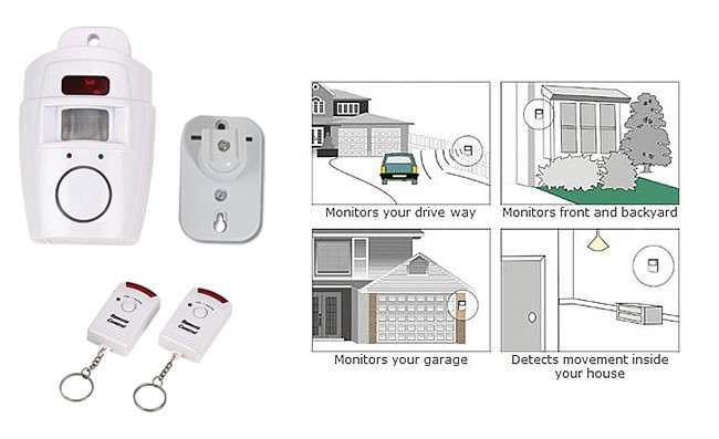 Motion Detector Alarm Kit - Remote Controlled On/Off