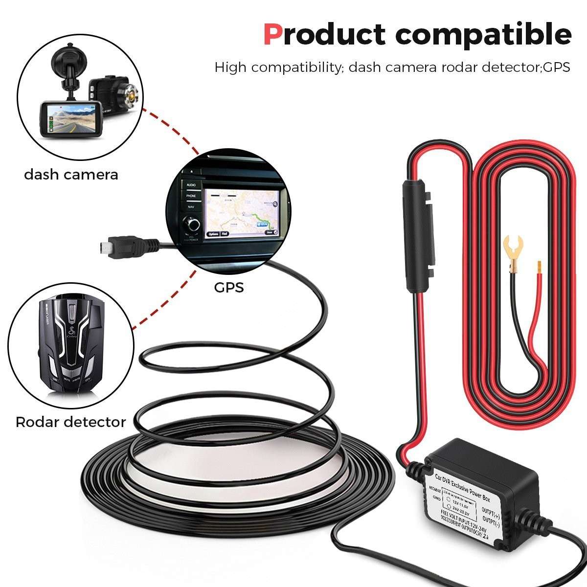 Dashboard Dashcam Camera Hardwire Kit - MICRO USB