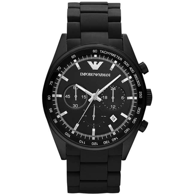 Emporio Armani [ Black Beauty ] Black Stainless Steel Case With a Matte Dial [Chronograph]