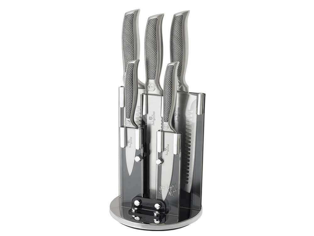 Berlinger Haus - 5 Pieces Stainless Steel Kikoza Collection Knife Set with Stand (PLEASE READ)