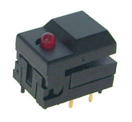 PUSHBUTTON N/O TACT BLACK LED - B1711-BLACK