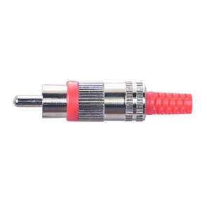 PLUG RCA STR METAL W/SLV RED  K29581