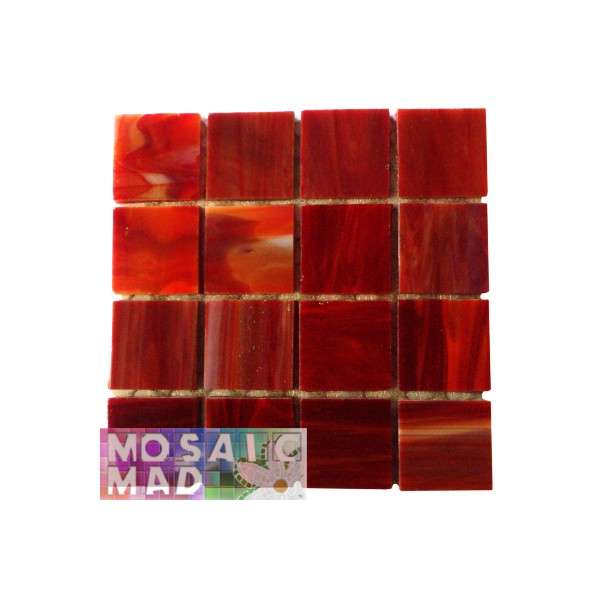 Tiffany (stained) Glass- Red/Orange Mix 20x20mm