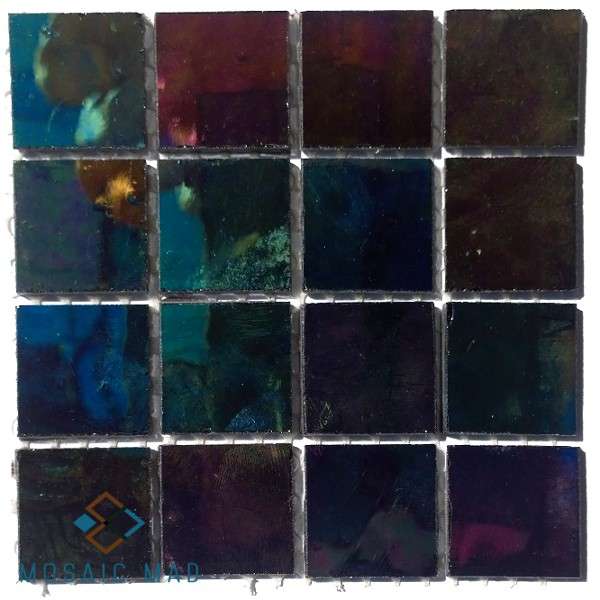 Tiffany (stained) Glass - Iridescent Black (Fantasy) Mix 25x25mm