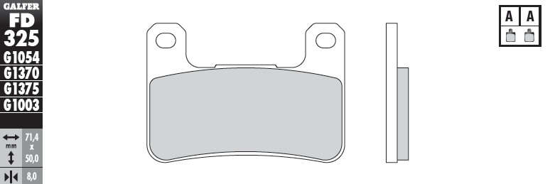 Galfer - Kawasaki Z1000 (10-16) - Sintered Front Brake Pads