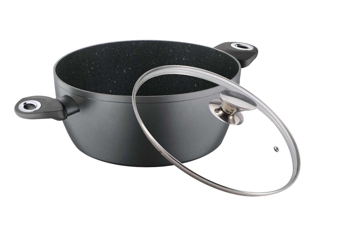 Blaumann (Hungary) 20cm Marble Coating Casserole  ( Grey Granit Line & Soft Touch Handles )
