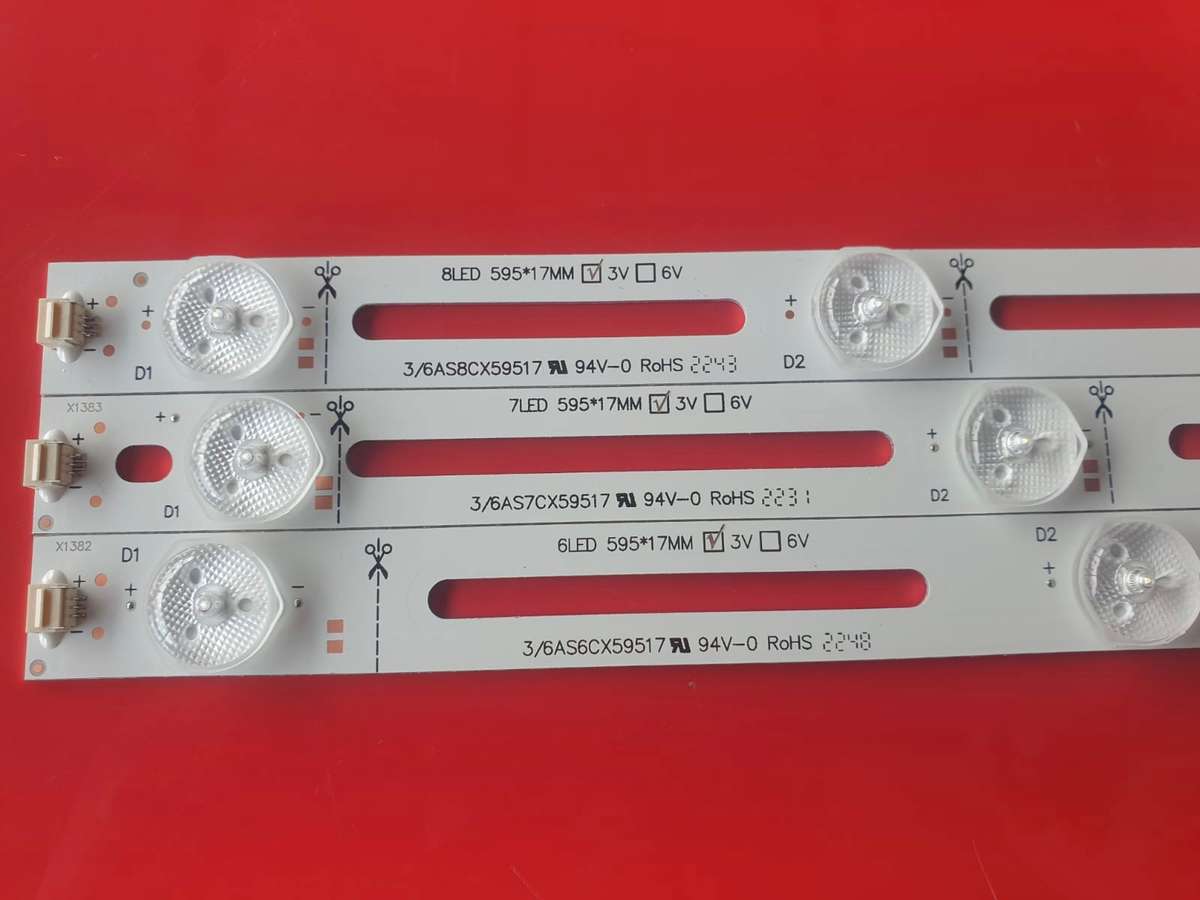 Universal LED TV Backlight Strip Compatible with 42  65inch LED TV 3V 12LED 3-Pin Connector