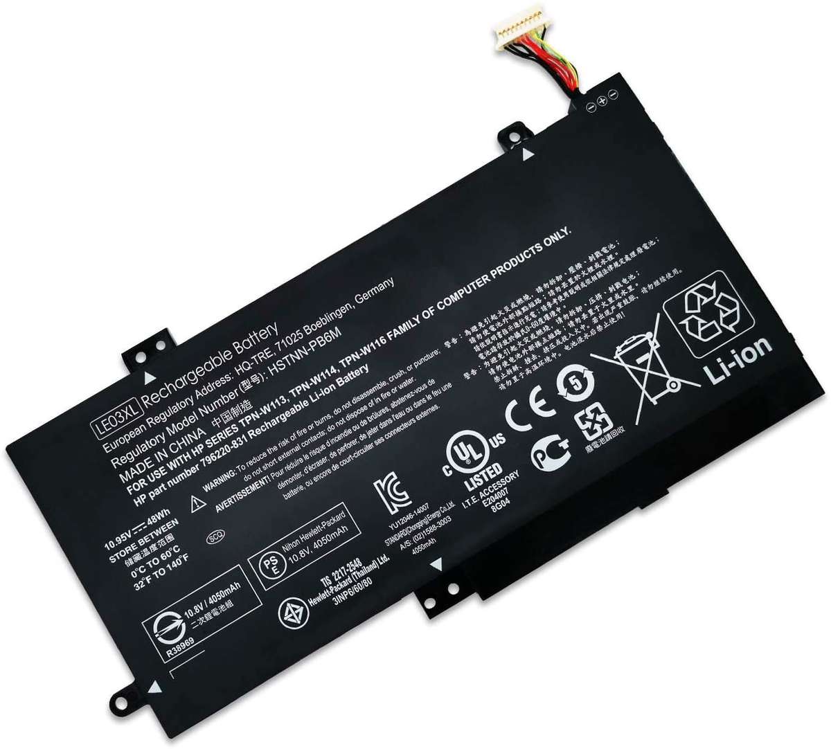 Replacement Laptop Battery for HP LE03XL HSTNN-UB60 10.8V 48Wh Battery