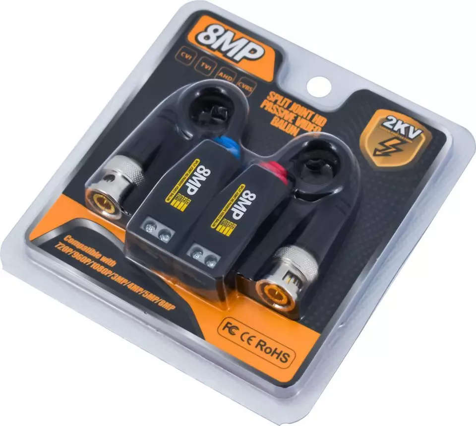 8MP 4K HD CVI TVI AHD CVBS analog camera transmission split joint video Balun