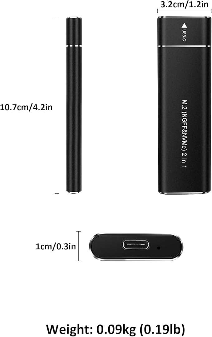 M.2 NGFF to USB 3.0/3.1 Type-C SSD Case Adapter Aluminium Box