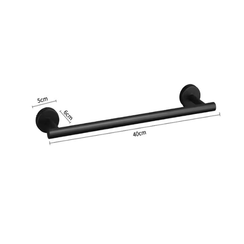 Ewube Luxury Finish Wall Mounted 7 Piece Bathroom Accessories Set - Black