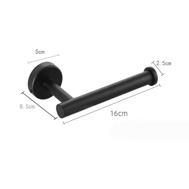 Ewube Luxury Finish Wall Mounted 7 Piece Bathroom Accessories Set - Black