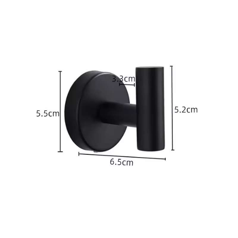 Ewube Luxury Finish Wall Mounted 7 Piece Bathroom Accessories Set - Black
