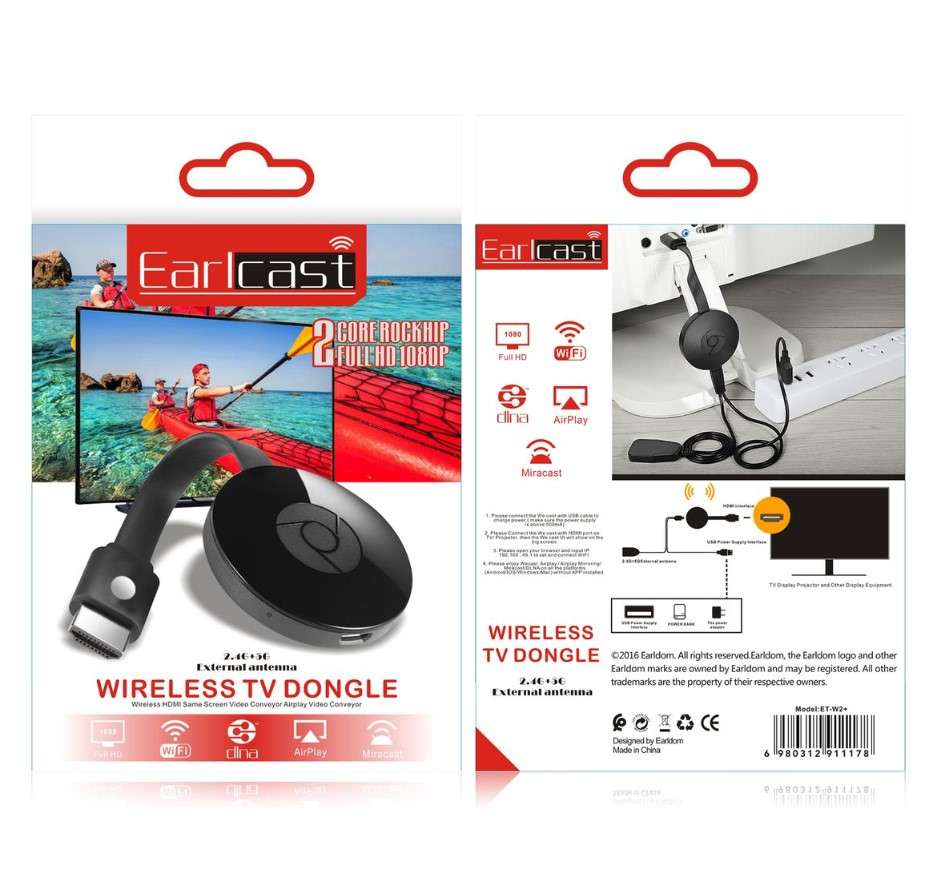Earldom ET-W2+,Wireless TV Dongle HDMI, Full HD