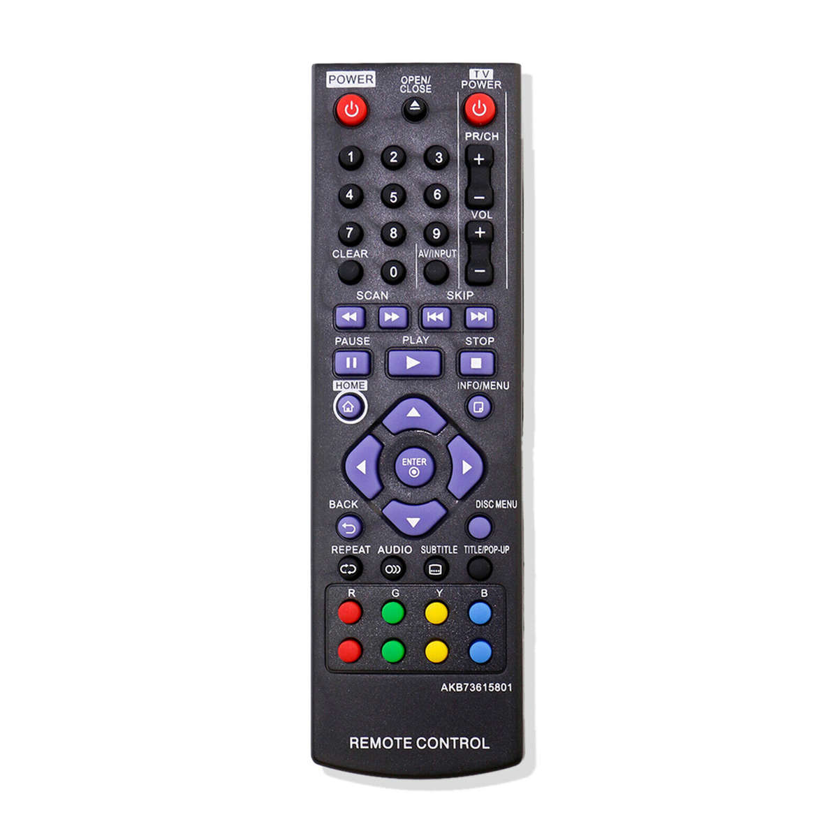 Replacement Remote Control AKB73615801 For LG BLU-RAY Disc Player