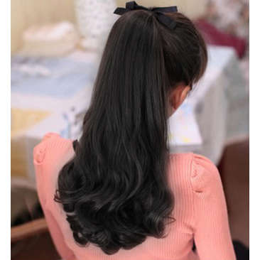 Fashion Black Beauty Straight Ponytail Wig with Tie