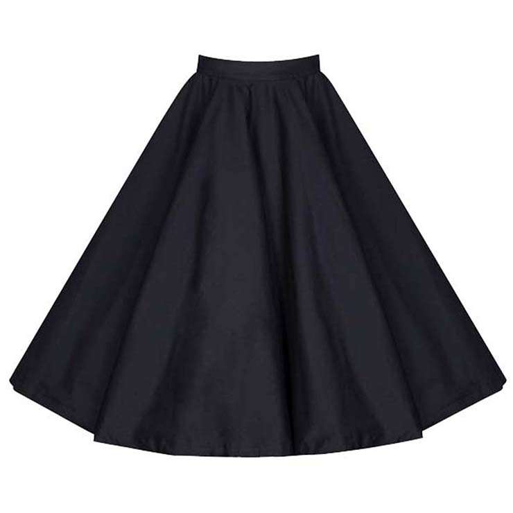Charming Plain High Waisted Flared Swing Skirt