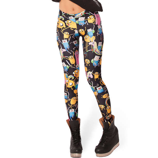 Adventure Time Montage Black Leggings