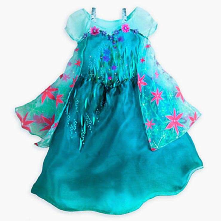 New Frozen Fever Elsa Kid Princess Dress Costume
