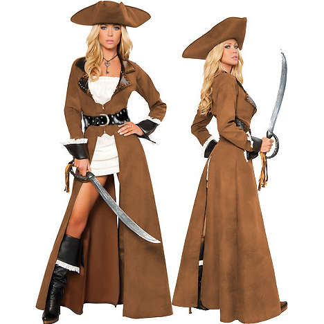 6pc Deluxe Pirate Captain Costume