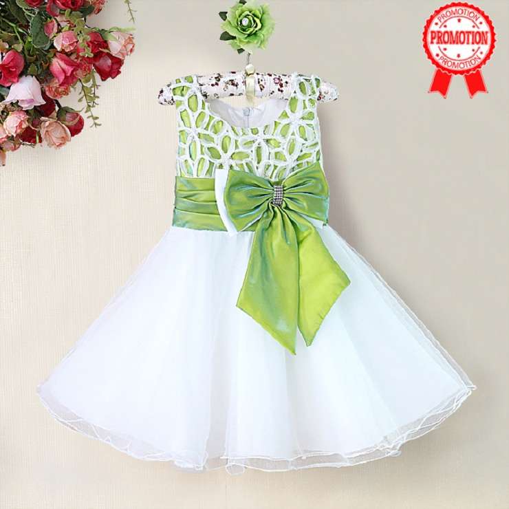 Mesh and Satin Bow Bodice Pageant Dress