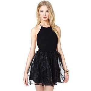 Black Sexy Collarbone Party Dress