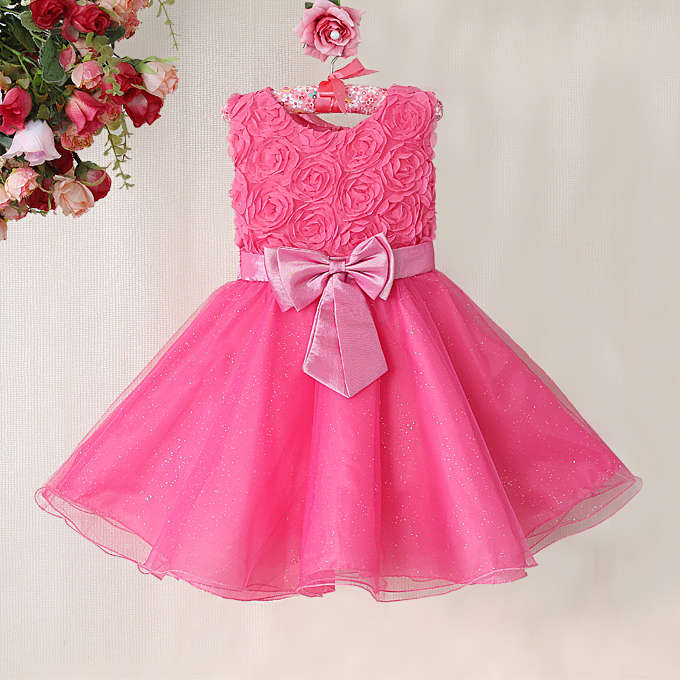Pink Big Flower Princess Dress