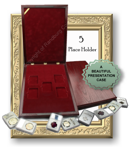 *#*SPECIAL BUY 1 GET 1 FREE!, Slabbed Collection - X 5 Place Holder Coin Box - Red Velvet Inner *#*