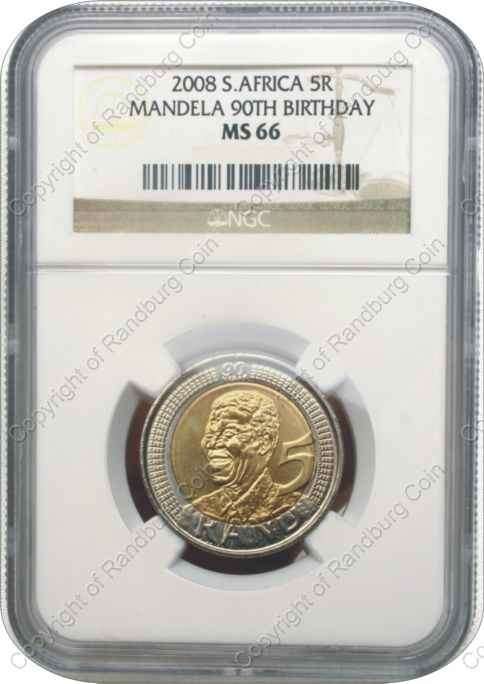 *#* 2008 UNC R5 90th Mandela Birthday MS66 Slabbed *#*
