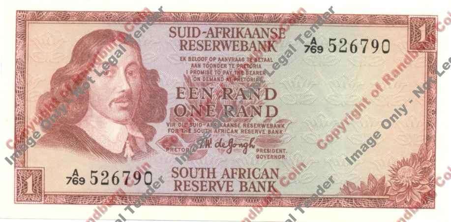 *#* TW de JONGH - 1st Issue - 1 Rand Afr/Eng - EF+ *#*