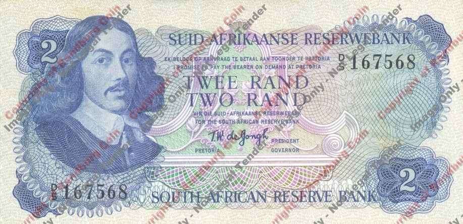 *#* TW de JONGH - 2nd Issue - 2 Rand - EF *#*