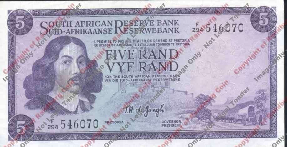 *#* TW de JONGH - 3rd Issue - 5 Rand Eng/Afr - EF *#*