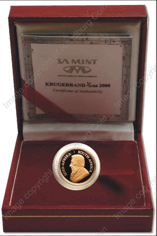 *#* 1995 SA Gold Proof Kruger Tenth oz in Red Box with Certificate *#*